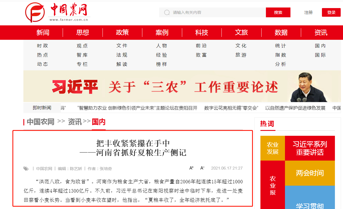 把豐收緊緊攥在手中 河南省抓好夏糧生產(chǎn)綜述